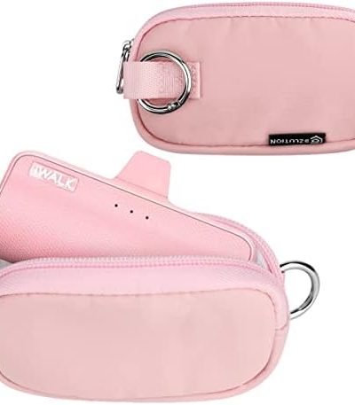 CaSZLUTION Small Travel Case Compatible with iWALK Mini/iWALK LinkPod Portable Charger 3350mAh, 4500mAh, 4800mAh, 9000mAh Ultra-Compact Power Bank Carrying Case Bag, Pink (Case Only)