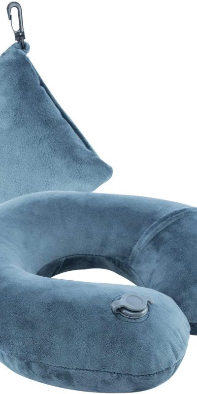 Inflatable Travel Neck Pillow for Airplane Train Car Washable Pillowcase U Shaped Office Napping Pillow