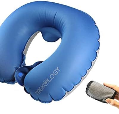 TREKOLOGY Inflatable Neck Pillows for Travel Pillow for airplanes Airplane Pillow for Neck Support Sleeping Travel Neck Pillow Airplane Travel Essentials Car Pillow Flight Plane Pillow Piercing Pillow