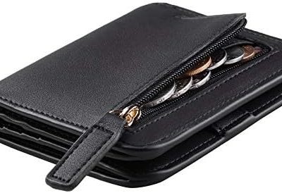 Toughergun Womens Rfid Blocking Small Compact Bifold Luxury Genuine Leather Pocket Wallet Ladies Mini Purse with ID Window
