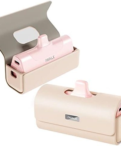 iWALK LinkPod Bag Only for iWALK LinkPod Portable Charger 3350mAh, 4500mAh, 4800mAh Power Bank Compatible with iPhone Portable Charger iWALK LinkPod Fashion Accessory(Bag Only), Pink